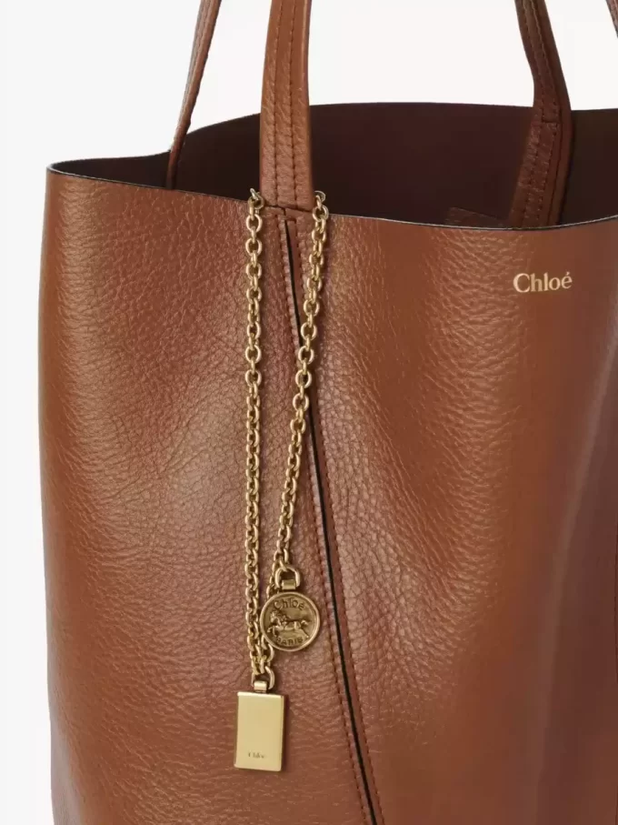 Torba typu tote Chloé Spin ze skóry licowej Torba typu tote Chloé Spin ze skóry licowej