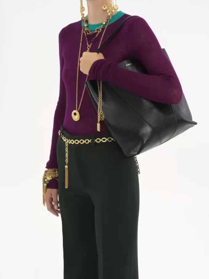 Torba typu tote Chloé Spin ze skóry licowej Torba typu tote Chloé Spin ze skóry licowej