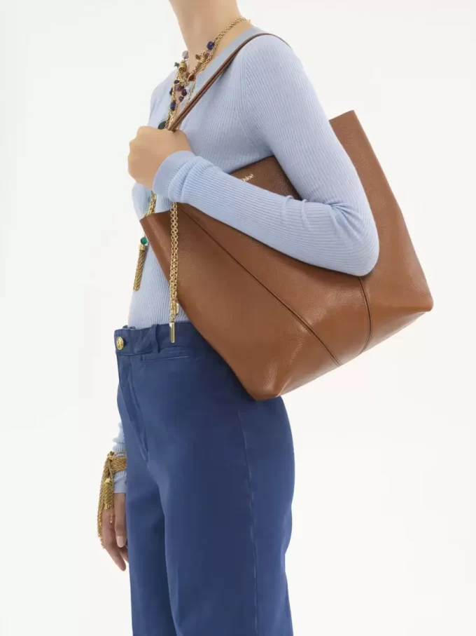 Torba typu tote Chloé Spin ze skóry licowej Torba typu tote Chloé Spin ze skóry licowej