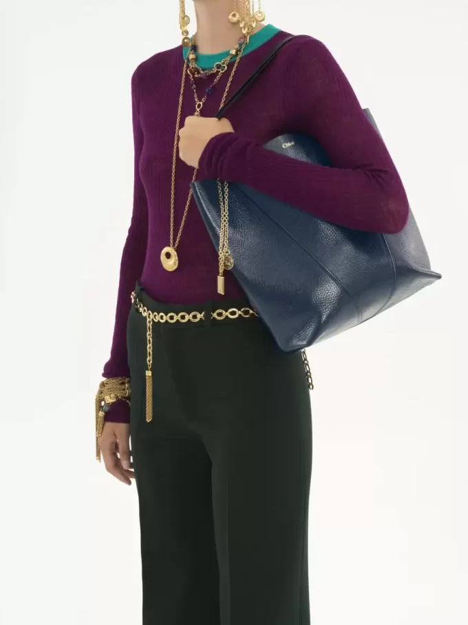 Torba typu tote Chloé Spin ze skóry licowej Torba typu tote Chloé Spin ze skóry licowej