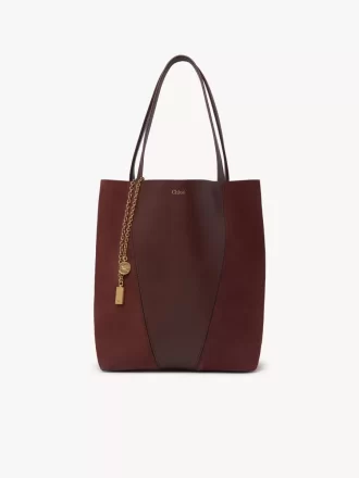 Torba typu tote Chloé Spin ze skóry licowej i zamszu