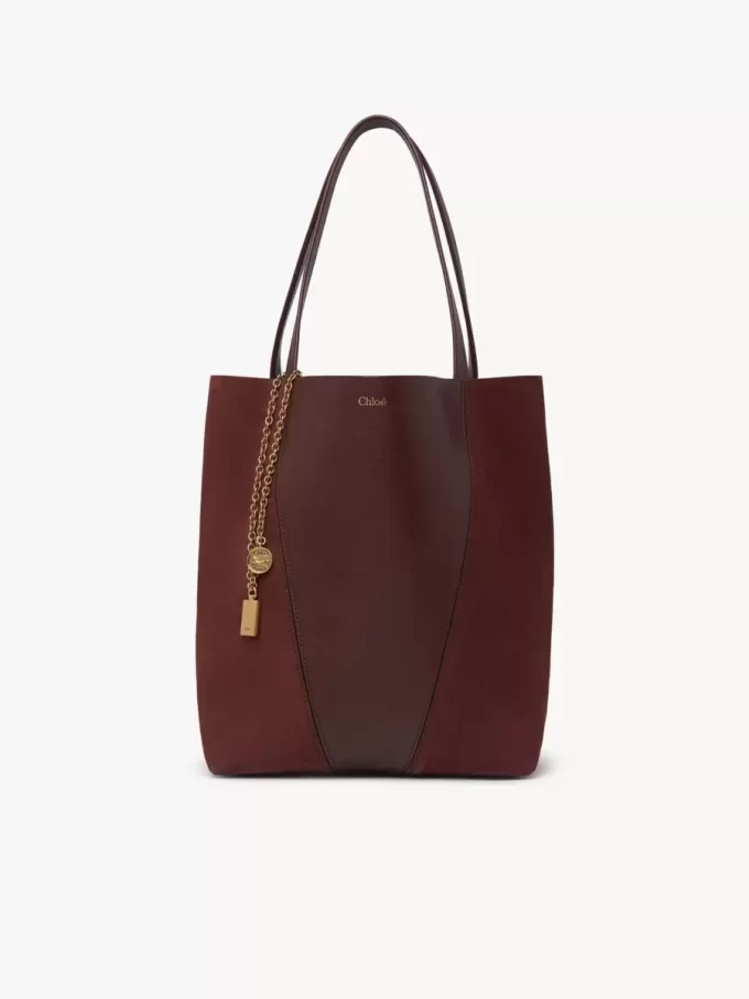 Torba typu tote Chloé Spin ze skóry licowej i zamszu Torba typu tote Chloé Spin ze skóry licowej i zamszu