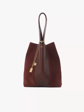 Torba typu tote Chloé Spin ze skóry licowej i zamszu