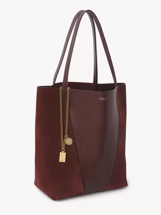 Torba typu tote Chloé Spin ze skóry licowej i zamszu Torba typu tote Chloé Spin ze skóry licowej i zamszu