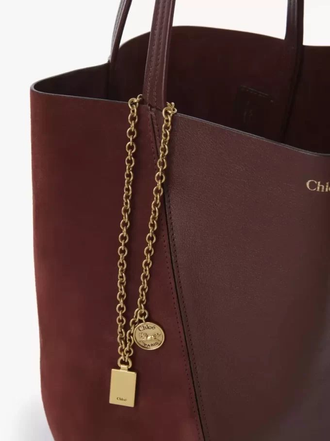 Torba typu tote Chloé Spin ze skóry licowej i zamszu Torba typu tote Chloé Spin ze skóry licowej i zamszu