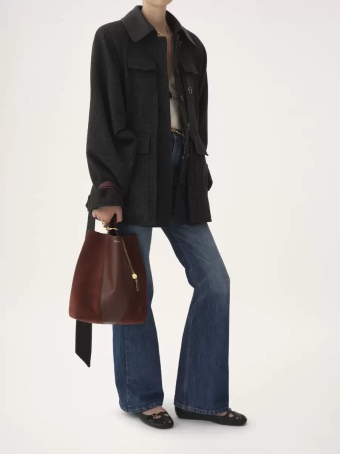 Torba typu tote Chloé Spin ze skóry licowej i zamszu Torba typu tote Chloé Spin ze skóry licowej i zamszu