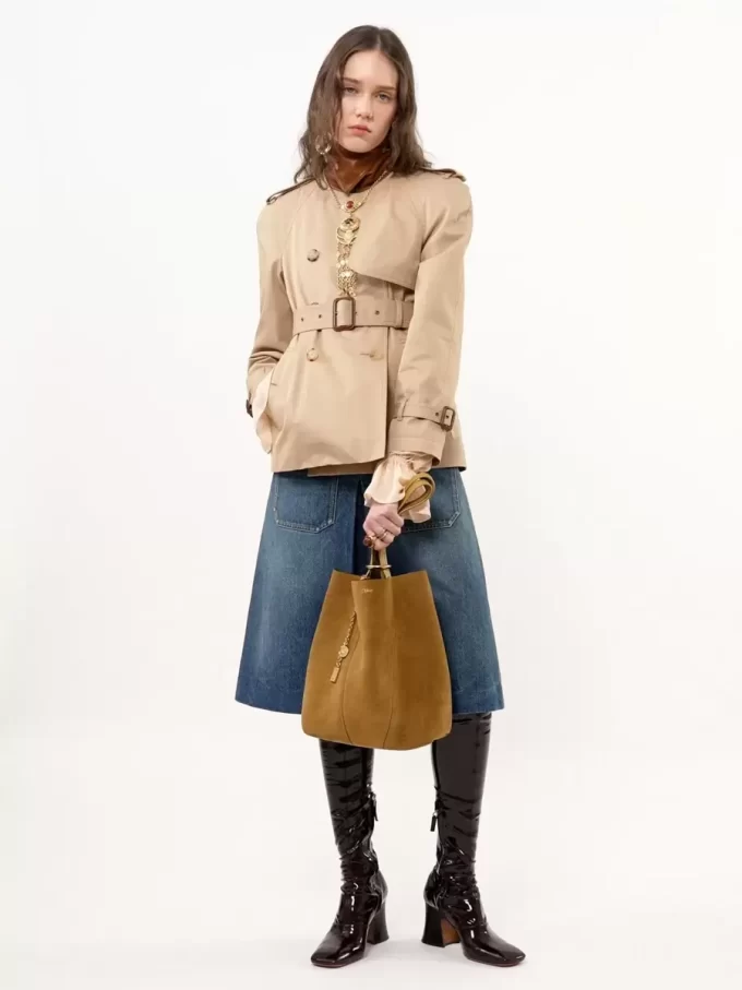 Torba typu tote Chloé Spin ze skóry zamszowej Torba typu tote Chloé Spin ze skóry zamszowej