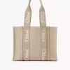 Torba typu tote Woody z lnu i skóry Torba typu tote Woody z lnu i skóry