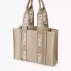 Torba typu tote Woody z lnu i skóry Torba typu tote Woody z lnu i skóry