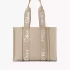 Torba typu tote Woody z lnu i skóry Torba typu tote Woody z lnu i skóry
