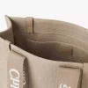 Torba typu tote Woody z lnu i skóry Torba typu tote Woody z lnu i skóry