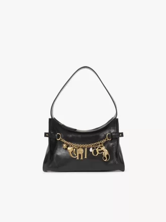 Torebka typu hobo Chloé Charms z błyszczącej skóry