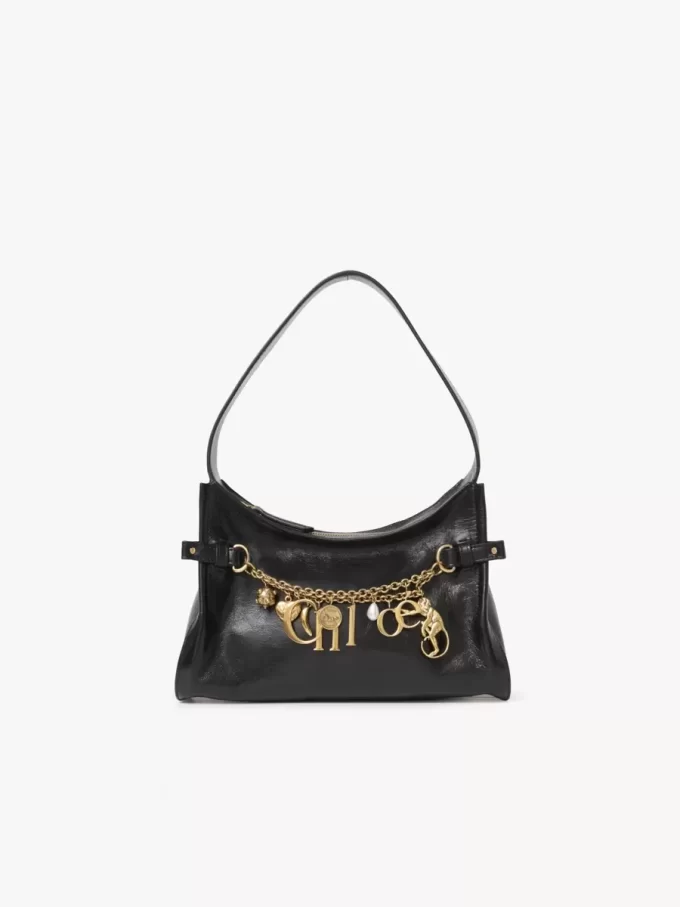 Torebka typu hobo Chloé Charms z błyszczącej skóry Torebka typu hobo Chloé Charms z błyszczącej skóry