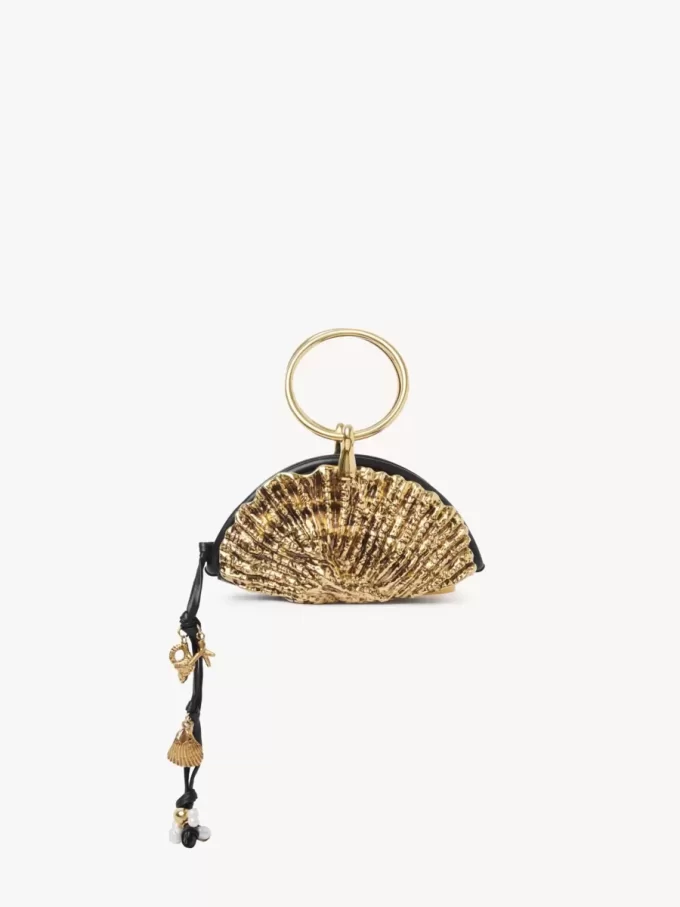 Torebka zapinana na suwak Sea Treasures Shell z miękkiej skóry i metalu Torebka zapinana na suwak Sea Treasures Shell z miękkiej skóry i metalu