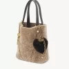 Zawieszka do torebki Chloé Symbols Heart Shearling z mosiądzu Zawieszka do torebki Chloé Symbols Heart Shearling z mosiądzu